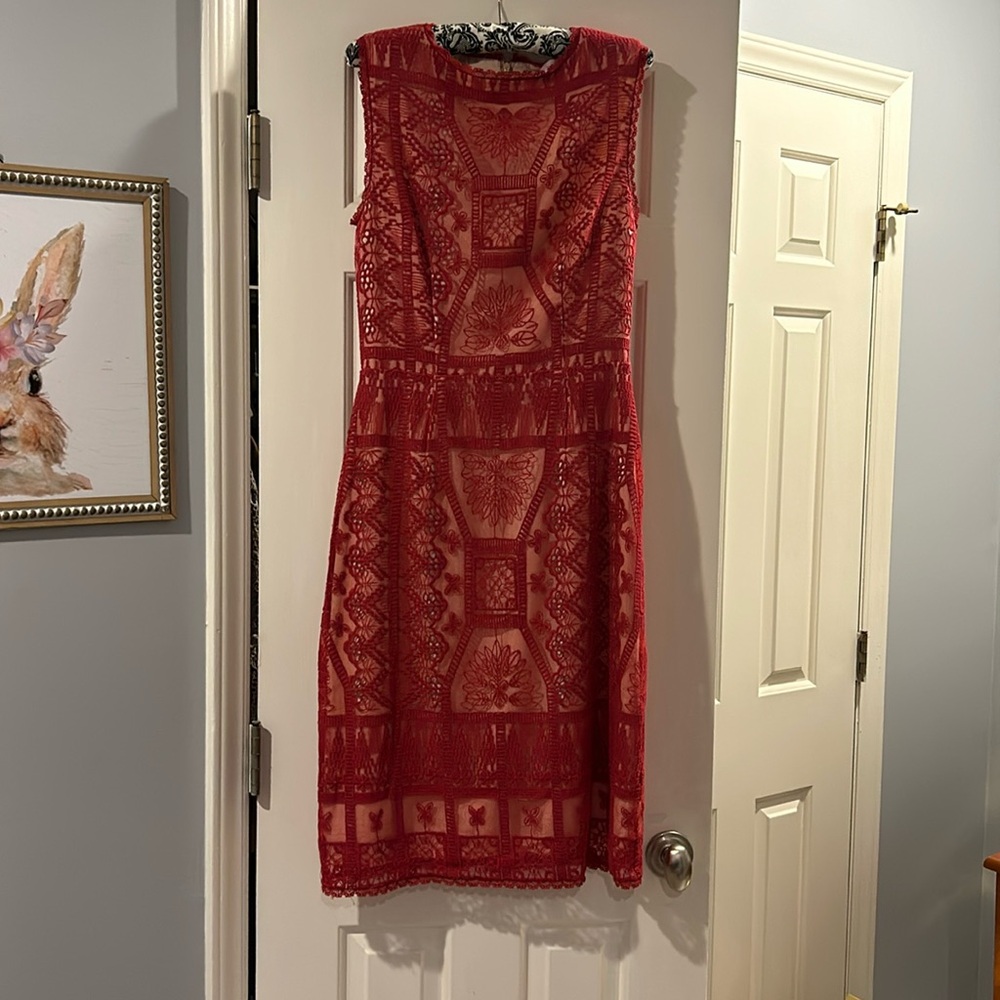 Anthropologie || Korovilas Estella Sheath Dress Red 10